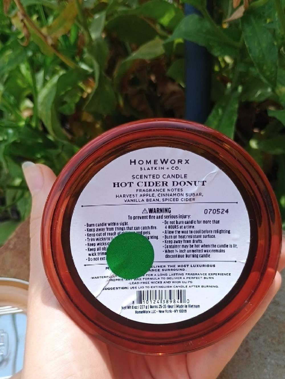 Homeworx Hot Cider Donut Scented Candle NWT - Picture 3 of 3
